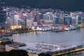 2018, JAN 1 - Wellington, New Zealand, The panorama landscape view of the building and scenery of the city at sunset. I