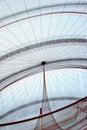 Janet Echelman`s public network sculpture in roundabout, Matosinhos Royalty Free Stock Photo