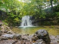 Janets Foss near to Gordale Scar in Malhamdale in North Yorkshire Royalty Free Stock Photo