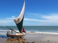 Jangada small sailboat on the beach, Brazil