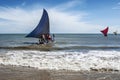 Jangadas, small fishing boats on the sea, Brazil