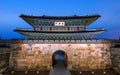 Janganmun Gate of Hwaseong Fortress, the Unesco World Heritage in Suwon, South Korea Royalty Free Stock Photo