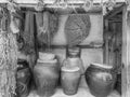 Jangdok or traditional korean pots for ferment kimchi, red pepper paste and soybeans Royalty Free Stock Photo