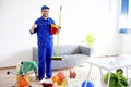 Janitor cleaning a mess Royalty Free Stock Photo