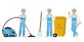 Janitor vector character design. Presentation in various action. no4
