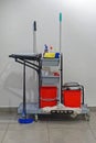 Janitorial cleaning cart Royalty Free Stock Photo