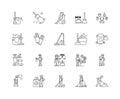 Janitorial service line icons, signs, vector set, outline illustration concept