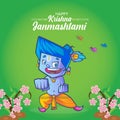 Happy Krishna Janmashtami banner design Royalty Free Stock Photo