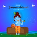 Happy janamashtami banner design Royalty Free Stock Photo