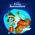 Happy Krishna Janmashtami banner design Royalty Free Stock Photo