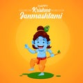 Happy  krishna janamashtami of banner design Royalty Free Stock Photo