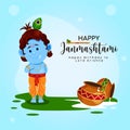 Happy janamashtami of banner design Royalty Free Stock Photo