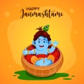 Happy janamashtami of banner design Royalty Free Stock Photo