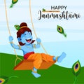 Happy janamashtami banner design Royalty Free Stock Photo