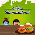 Happy Krishna Janmashtami banner design Royalty Free Stock Photo