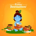 Happy Krishna Janmashtami banner design Royalty Free Stock Photo