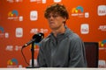 Jannik Sinner of Italy during press conference after quarter-final match against Daniil Medvedev of Russia at 2024 Miami Open