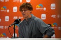 Jannik Sinner of Italy during press conference after quarter-final match against Daniil Medvedev of Russia at 2024 Miami Open