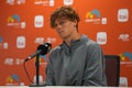 Jannik Sinner of Italy during press conference after quarter-final match against Daniil Medvedev of Russia at 2024 Miami Open