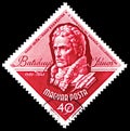 Janos Batsanyi 1763-1845 poet, Famous Hungarians serie, circa 1963 Royalty Free Stock Photo