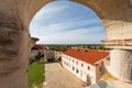 Janowiec Castle. View of the terrace with arch. Renaissance castle built in between 1508Ã¢â¬â1526. In Janowiec, Poland