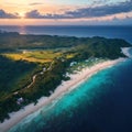 Jansom Bay, Koh Tao, Thailand Birds Eye View Drone Aerial Top Down View of Marine Water Coral Ocean Natural