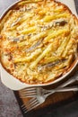 Jansson\'s temptation is a traditional Swedish casserole made of potatoes, onions, pickled sprats, bread crumbs and cream Royalty Free Stock Photo