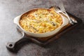 Janssons frestelse or Jansson\'s temptation is a creamy potato casserole traditionally served at Christmas in Sweden closeup