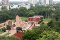 Jantar Mantar astronomy observatory in New Delhi in park