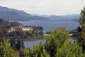 Januar 26, 2024. Panoramic view of the Llao Llao Hotel from the Circuito Chico viewpoint. View of Lake Perito Moreno.