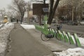 Almaty bike bike sharing station in winter