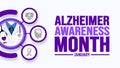 January is Alzheimer Awareness Month background template. Holiday concept. background, banner, placard, card