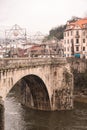 10 January 2023 - AMARANTE, PORTUGAL: View at the Old Bridge in Amarante city