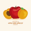 Apple and Apricot Month vector