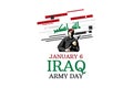 January 6, Army day of Iraq vector illustration.