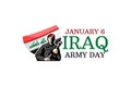 January 6, Army day of Iraq vector illustration.