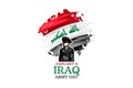January 6, Army day of Iraq vector illustration.