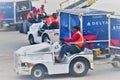 January 2020, Atlanta Airport, GA - Hustle and bustle loading up suitcases to airplanes