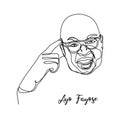 January 9 , 2019: Ayo Fayose in portrait illustration one line continuous drawing . Famous Nigerian politician in Nigeria