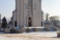 January 19, 2021 Balti or Beltsy, Moldova Abstract religious background with church crosses