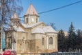 January 19, 2021 Balti or Beltsy, Moldova Abstract religious background with church crosses