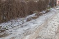 January 20, 2021 Balti or Beltsy Moldova Bad roads. Illustrative editorial Royalty Free Stock Photo