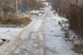 January 20, 2021 Balti or Beltsy Moldova Bad roads. Illustrative editorial Royalty Free Stock Photo