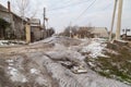 January 20, 2021 Balti or Beltsy Moldova Bad roads. Illustrative editorial Royalty Free Stock Photo