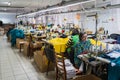 January 11, 2023 Balti, Moldova. Illustrative editorial. Sewing workshop at a garment factory Royalty Free Stock Photo