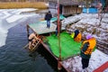 January 19, 2022 Balti Moldova traditional Epiphany bathing on a religious holiday. Editorial use only