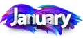 January banner with blue brush strokes. Royalty Free Stock Photo