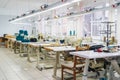 January 11, 2023 Balti, Moldova. Illustrative editorial. Sewing workshop at a garment factory Royalty Free Stock Photo