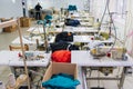 January 11, 2023 Balti, Moldova. Illustrative editorial. Sewing workshop at a garment factory Royalty Free Stock Photo