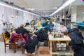 January 11, 2023 Balti, Moldova. Illustrative editorial. Sewing workshop at a garment factory Royalty Free Stock Photo